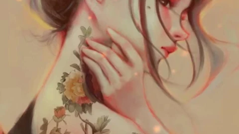 iPhone and Android Japanese Girl Flower Tattoo Live Phone Wallpaper - Free Live Wallpaper