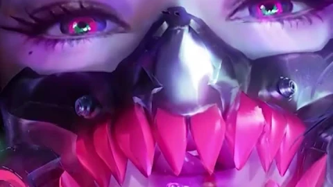 Android  iOS iphone Mobile Cyber Neon Mask Girl Live Wallpaper - Free Live Wallpaper
