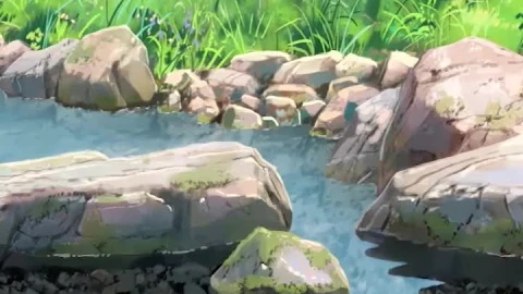 iPhone And Android Stream In The Meadow Animated Landscape Phone Live Wallpaper - Free Live Wallpaper