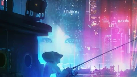 iPhone and Android Cyberpunk Night City Fishing Boats Phone Live Wallpaper - Free Live Wallpaper