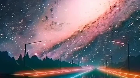 iPhone And Android Night Drive Road Galaxy Stars Phone Live Wallpaper - Free Live Wallpaper