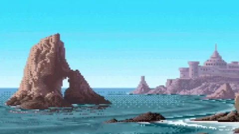 8 Bit Beach iphone lock screen wallpaper - Free Live Wallpaper