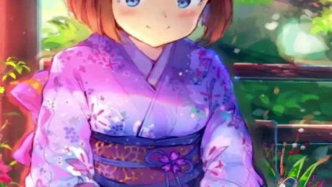 Kimono Girl With Hamsters For iPhone Wallpaper - Free Live Wallpaper