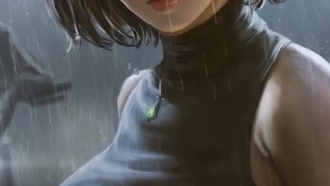 iPhone And Android Cute Biker Girl Rain Phone Live Wallpaper - Free Live Wallpaper
