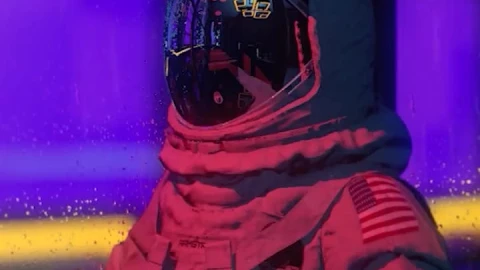 iPhone  Android Spaceman Rain Cup Phone Live Wallpaper - Free Live Wallpaper