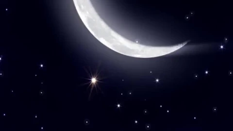 iPhone  Android Crescent Moon Bright Stars Free Phone Live Wallpaper - Free Live Wallpaper