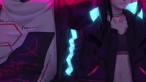 Iphone And Android Live Cyberpunk Couple Phone Wallpaper - Free Live Wallpaper