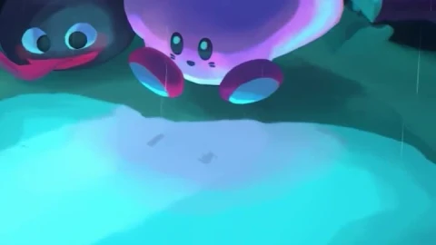 iPhone And Android Kirby And Gooey In The Rain Pokemon Phone Live Wallpaper - Free Live Wallpaper