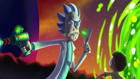 iPhone  Android Rick And Morty Running From Monster Adultswim Phone Live Wallpaper - Free Live Wallpaper