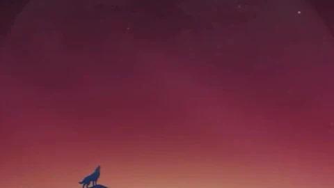 iPhone And Android Lonely Wolf Under The Night Sky Phone Live Wallpaper - Free Live Wallpaper