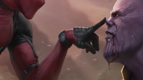 iPhone and Android Deadpool Booping Thanos On The Nose Phone Live Wallpaper - Free Live Wallpaper