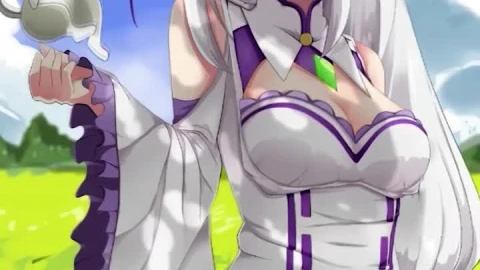 iPhone And Android Emilia And Puck In The Field Re Zero Phone Live Wallpaper - Free Live Wallpaper
