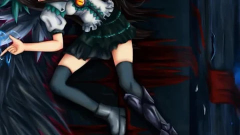 iPhone And Android Reiuji Utsuho Sitting On The Throne Touhou Phone Live Wallpaper - Free Live Wallpaper