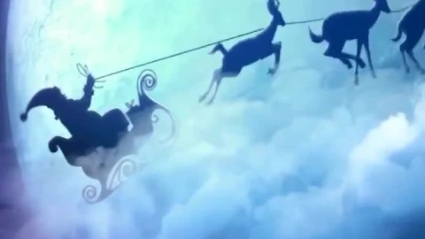 iPhone  Android Santa Clouds Reindeer Sledding Christmass Phone Live Wallpaper - Free Live Wallpaper