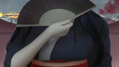 Kimono Girl With Fan For iPhone Wallpaper - Free Live Wallpaper