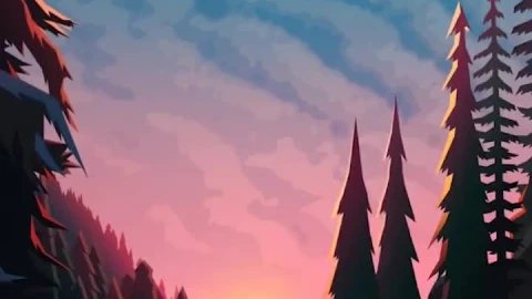 iPhone and Android Sundown In The Forest Artwork Phone Live Wallpaper - Free Live Wallpaper