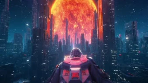 Live Desktop Cyperpunk Bladerunner City Flying By Visualdon - Free Live Wallpaper