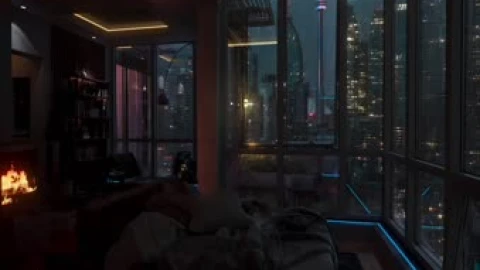 Cozy Bedroom Rain On Window Live Wallpaper 4K - Free Live Wallpaper