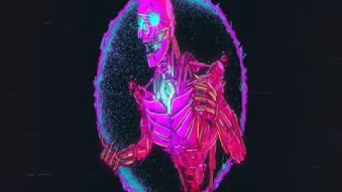 Neon Cyber Skeleton Live Wallpaper - Free Live Wallpaper