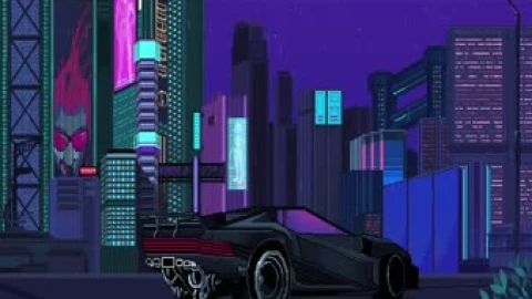 Live Night City CyberPunk 2077 Pixel 4k Wallpaper - Free Live Wallpaper