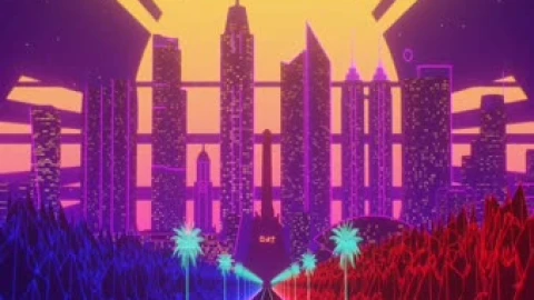 Sunrise In Neon City Live Wallpaper - Free Live Wallpaper