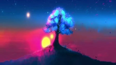 2K Sunset Maple Tree Scenery Live Wallpaper - Free Live Wallpaper