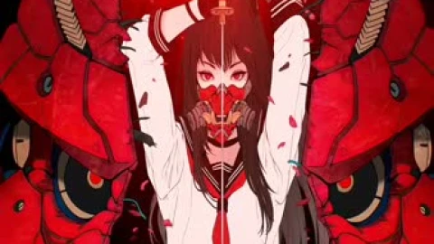 2K Samurai Anime Girl Oni Mask Katana Live Wallpaper - Free Live Wallpaper
