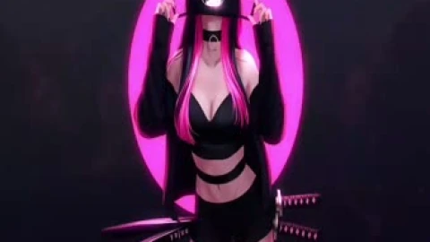 2K Mask Anime Girl Samurai Katana Live Wallpaper - Free Live Wallpaper