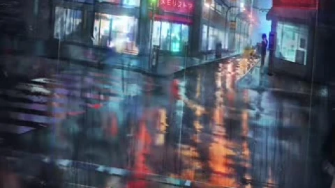 2K Anime Girl Reflection Rain Live Wallpaper - Free Live Wallpaper
