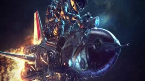 Retrofuturist Astronaut Live Wallpaper - Free Live Wallpaper