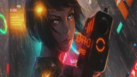 Shooting Girl Cyberpunk Live Wallpaper - Free Live Wallpaper