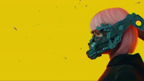 Cyberpunk Girl Mask Lively Wallpaper - Free Live Wallpaper