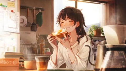 Enjoying Breakfast Lively Wallpaper - Free Live Wallpaper