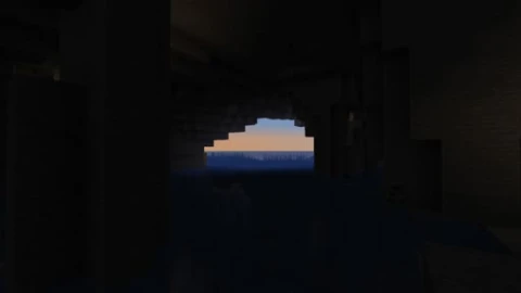 Minecraft Hillside Ocean cave - Free Live Wallpaper