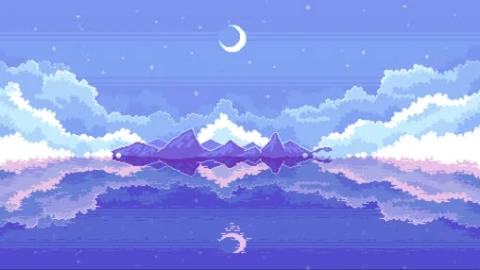 PixelArt Mountains Animation - Free Live Wallpaper