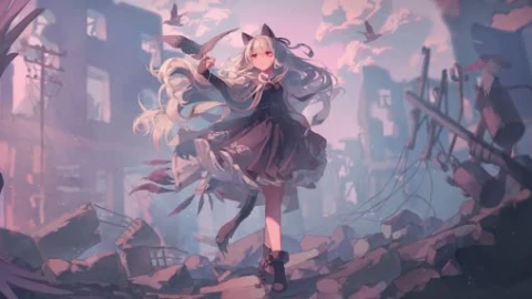 Pigeons Girl Lively Wallpaper - Free Live Wallpaper