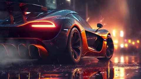 Supercar in the Rain Live Wallpaper - Free Live Wallpaper