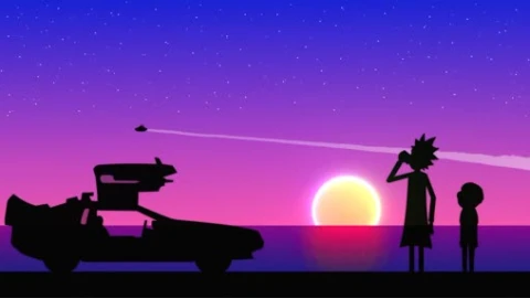 Rick and Morty Synthwave - Free Live Wallpaper