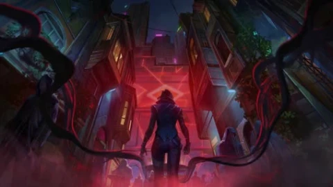 Fade from Valorant in a red futuristic city environment Animated Full HD - Free Live Wallpaper