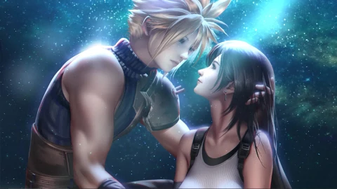 Final Fantasy Cloud and Tifa Starry Night Live Wallpaper - Free Live Wallpaper