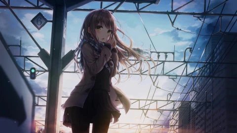冬駅 冬站少女 4K60FPS - Free Live Wallpaper