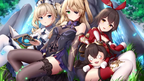 Genshin Impact 芭芭拉Barbara 菲谢尔Fischl 安柏Amber 4K60F - Free Live Wallpaper