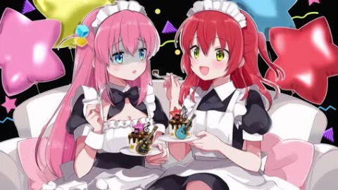 【孤独摇滚!】BOCCHI THE ROCK!女仆波奇+女仆喜多 4K60FPS - Free Live Wallpaper