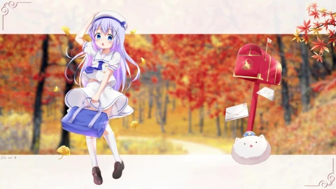 智乃 秋天红叶 4K60FPS - Free Live Wallpaper
