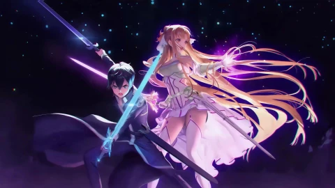 桐谷和人Kirigaya Kazuto+结城明日奈Yuuki Asuna scale 1x ghq 5 - Free Live Wallpaper