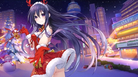 【夜刀神十香 圣诞驯鹿】 Tohka Yatogami Christmas Reindeer [约会大作战 DATE A LIVE]  4K60FPS - Free Live Wallpaper