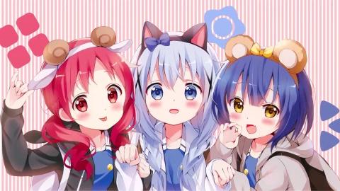 兽耳小豆队 With animal ears Chimame Tai 4K60FPS - Free Live Wallpaper