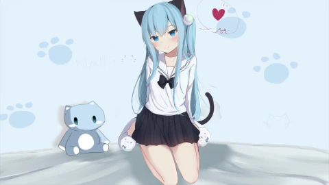 水手服•猫羽雫 3840x2160 - Free Live Wallpaper