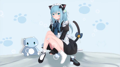 女仆猫羽雫 ねこはしずく 3840x2160 - Free Live Wallpaper