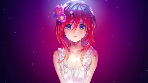 Anime Girl purple PC - Free Live Wallpaper